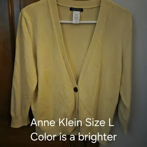 Anne Klein Women's Bright Yellow Cardigan